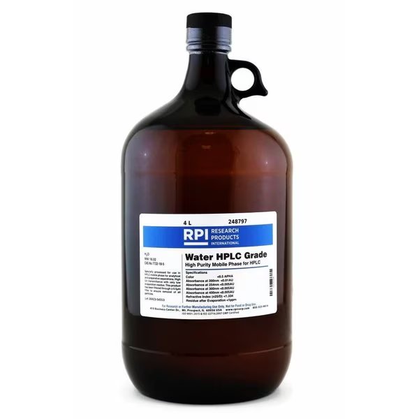 Water, HPLC Grade, 4 L, Rpi, Mfr#: 248797
